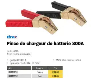 Toolspecial Tirex Pince de chargeur de batterie 800A | D21194/1G aanbieding