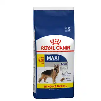 Zooplus 15 + 3kg gratis maxi adult royal canin hondenvoer aanbieding