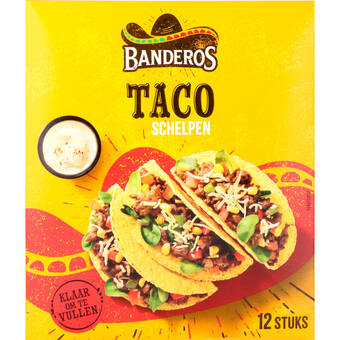 Dekamarkt Banderos taco schelpen 12 stuks aanbieding