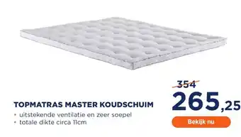 TotaalBED Topmatras master koudschuim aanbieding