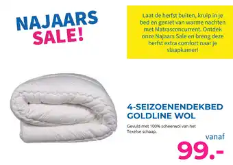 Matrasconcurrent 4-seizoenendekbed goldline wol aanbieding