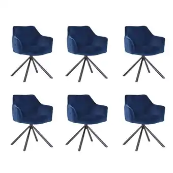 fonQ Bronx71 velvet eetkamerstoel furtado draaibaar blauw - eetkamerstoelen aanbieding