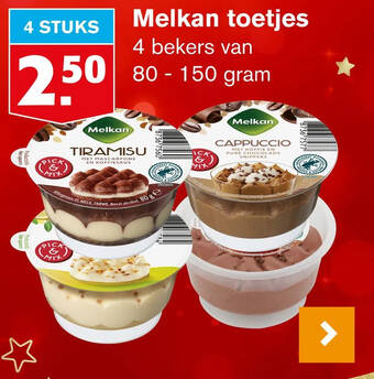 Hoogvliet Melkan toetjes aanbieding