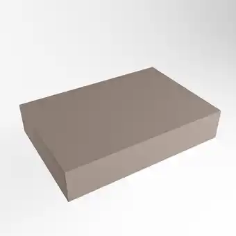 Sanitairwinkel.nl Mondiaz top 23 topblad - 50x23.5x12cm - geschikt voor afdekplaat - solid surface - smoke aanbieding