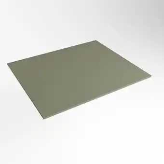 Sanitairwinkel.nl Mondiaz top 51 topblad - 50x51x0.9cm - geschikt voor afdekplaat - solid surface - army aanbieding