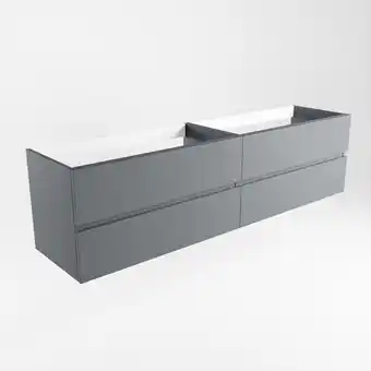 Sanitairwinkel.nl Mondiaz vica wastafelonderkast - 190x45x50cm - 4 lades - uitsparing links en rechts - softclose - plata aanbieding