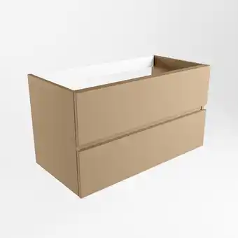 Sanitairwinkel.nl Mondiaz vica wastafelonderkast - 90x45x50cm - 2 lades - uitsparing midden - softclose - oro aanbieding