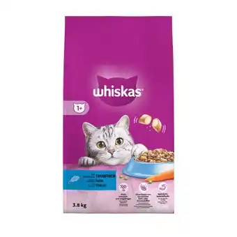 Welkoop Whiskas 1+ adult droge brokjes - kattenvoer - tonijn - 3,8 kg aanbieding