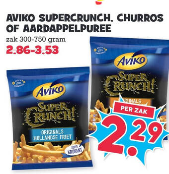 Boon`s Markt Aviko supercrunch, churros of aardappelpuree aanbieding