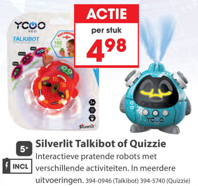 Silverlit Talkibot Of Quizzie Aanbieding Bij Top1toys