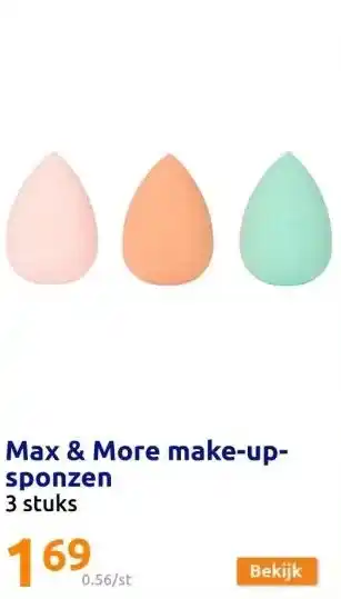 Action Max & more make-up-sponzen aanbieding