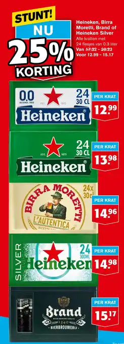 Hoogvliet Heineken, birra moretti, brand of heineken silver aanbieding