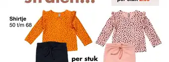 Wibra Shirtje 50 t/m 68 per stuk aanbieding