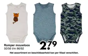 Wibra Romper Mouwloos 50/56 t/m 86/92 aanbieding