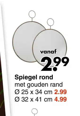 Wibra Spiegel Rond 25 x 34 cm aanbieding