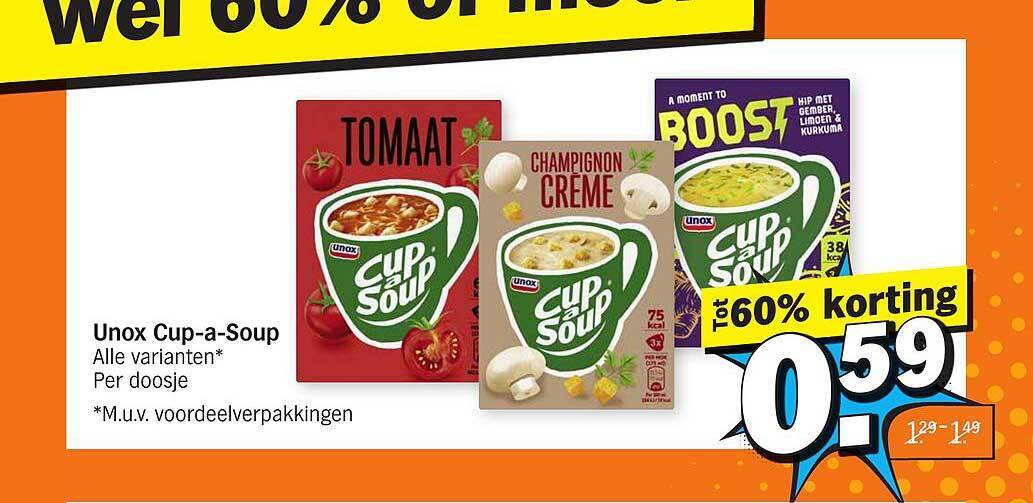 Unox cupaSoup aanbieding bij Albert Heijn