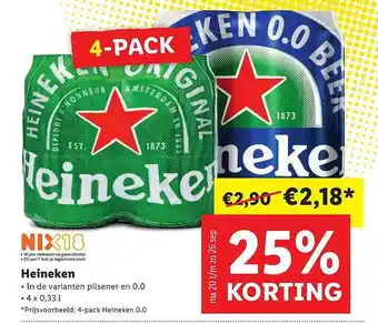 Lidl Heineken 25% Korting aanbieding