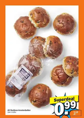 Albert Heijn AH Rozijnen-krentenbollen aanbieding