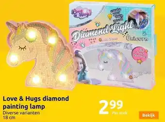 Action Love & hugs diamond painting lamp aanbieding