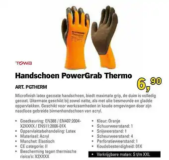 Toolspecial Towa Handschoen PowerGrab Thermo aanbieding