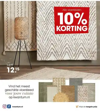 Kwantum Alle Vloerkleden 10% Korting aanbieding