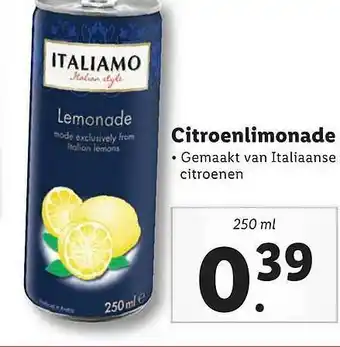 Lidl Italiamo Citroenlimonade aanbieding