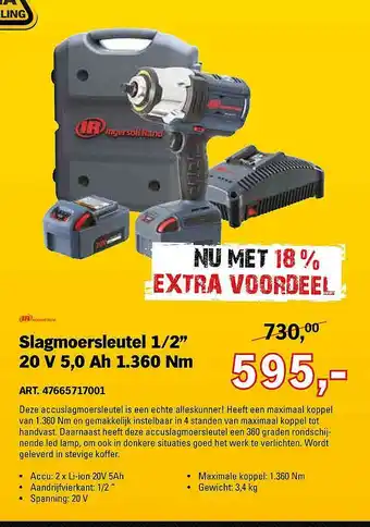 Toolspecial IR Ingersoll Rand Slagmoersleutel ½ aanbieding