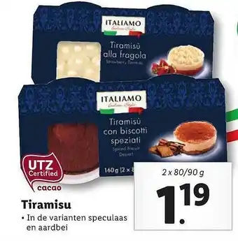 Lidl Italiamo Tiramisu aanbieding