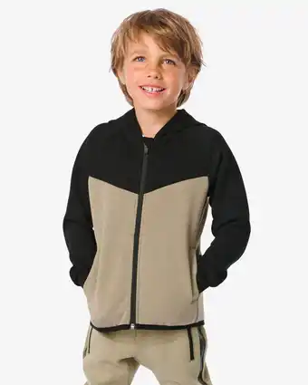 HEMA Hema kinder vest met capuchon zand (zand) aanbieding