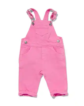 HEMA Hema baby denim tuinbroek roze (roze) aanbieding