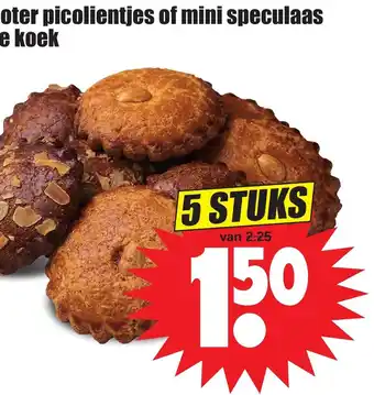 Dirk Roomboter Picolientjes of Mini Speculaas gevulde koeken 5st aanbieding