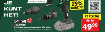 Lidl PARKSIDE 3-in-1 accu-combi-gereedschap 20V 35 Nm aanbieding