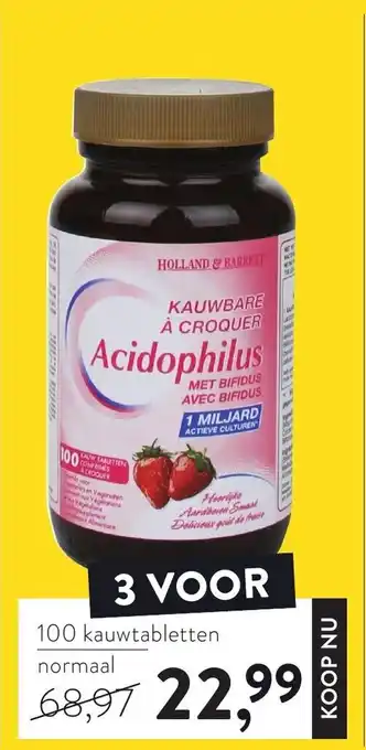 Holland & Barrett Holland & Barrett Acidophilus 3*100 tabs aanbieding