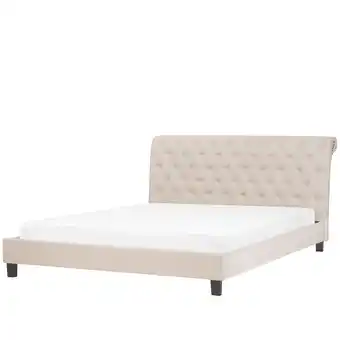 Beliani Bed stof beige 180 x 200 cm reims aanbieding