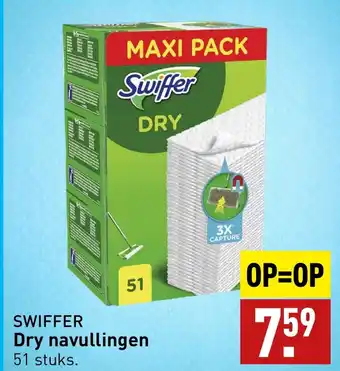 ALDI SWIFFER Dry navullingen 51 stuks. aanbieding