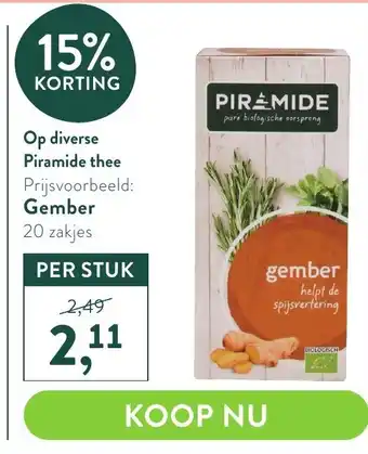 Holland & Barrett Piramide Thee Gember 20st aanbieding