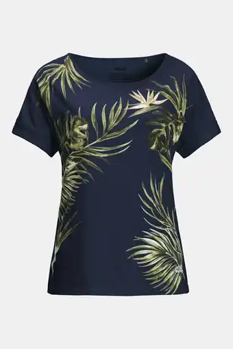 Bever Jack wolfskin tropical leaf t dames donkerblauw aanbieding