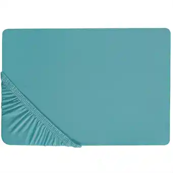 Beliani Hoeslaken katoen turquoise 90 x 200 cm hofuf aanbieding