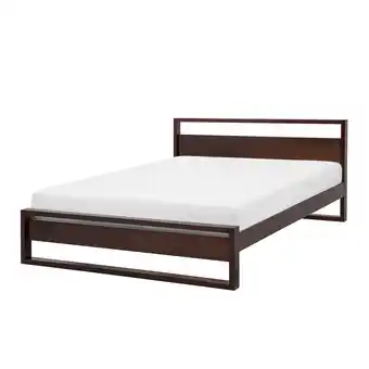 Beliani Bed hout donkerbruin 160 x 200 cm giulia aanbieding