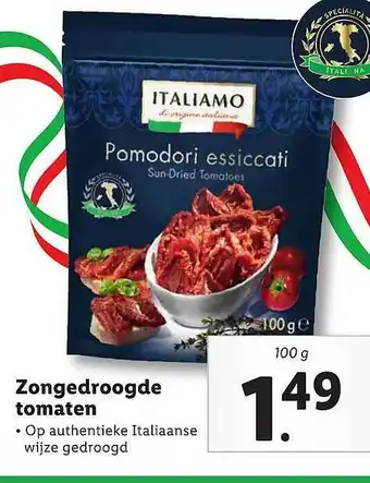 Lidl Italiamo Zongedroogde Tomaten aanbieding