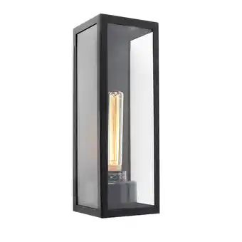 Lampenlicht.nl Moderne rechthoekige buiten wandlamp zwart met glas - rotterdam long aanbieding