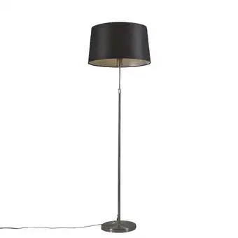 Lampenlicht.nl Vloerlamp staal met kap zwart 45 cm verstelbaar - parte aanbieding