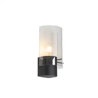 Lampenlicht.nl Vintage wandlamp zwart met smoke glas - vidra aanbieding