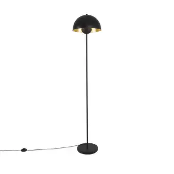 Lampenlicht.nl Industriële vloerlamp zwart met goud 160 cm - magnax aanbieding