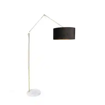 Lampenlicht.nl Moderne vloerlamp goud velours kap zwart 50 cm - editor aanbieding