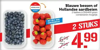 Coop Blauwe bessen of hollandse aardbeien 300-400g aanbieding