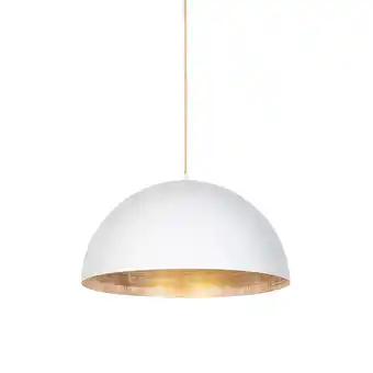 Lampenlicht.nl Industriële hanglamp wit met goud 50 cm - magna eco aanbieding