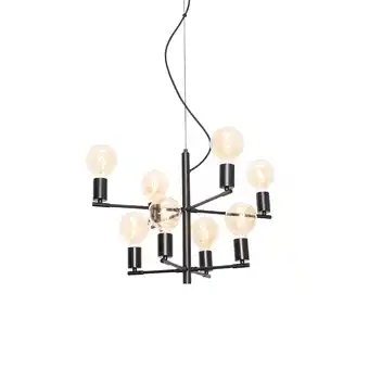 Lampenlicht.nl Moderne hanglamp zwart 8-lichts - osprey aanbieding