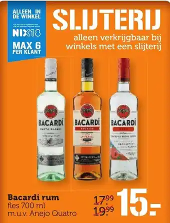 Coop Bacardi rum 700ml aanbieding