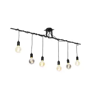 Lampenlicht.nl Moderne hanglamp zwart 6-lichts gedraaide kabels - facile aanbieding